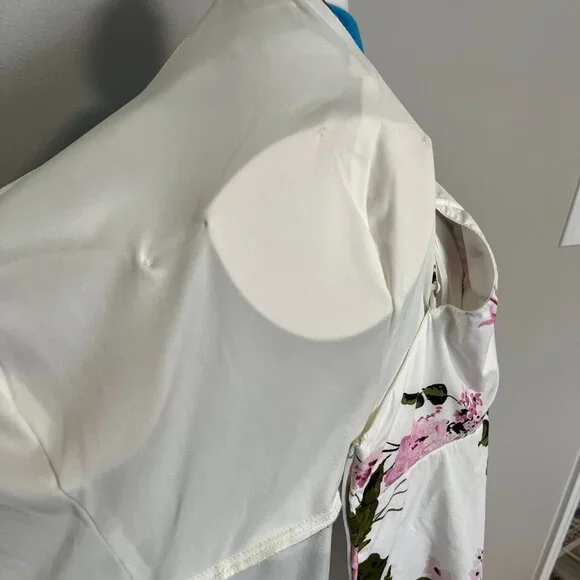 Pink and Green Floral Halter Front Sun Dress by City Studio Junior Size 13 - Picture 12 of 14